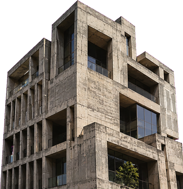 Brutalist concrete building